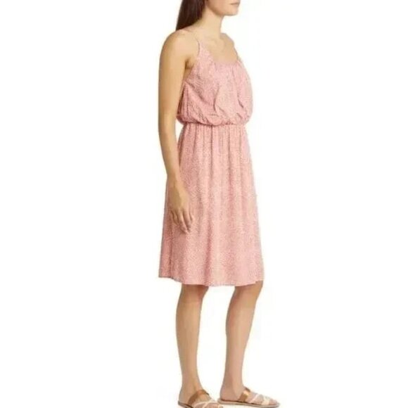 Caslon Floral Midi  Pink Desert Texture Map Print Sundress SZ‎ M NWT - Picture 1 of 11